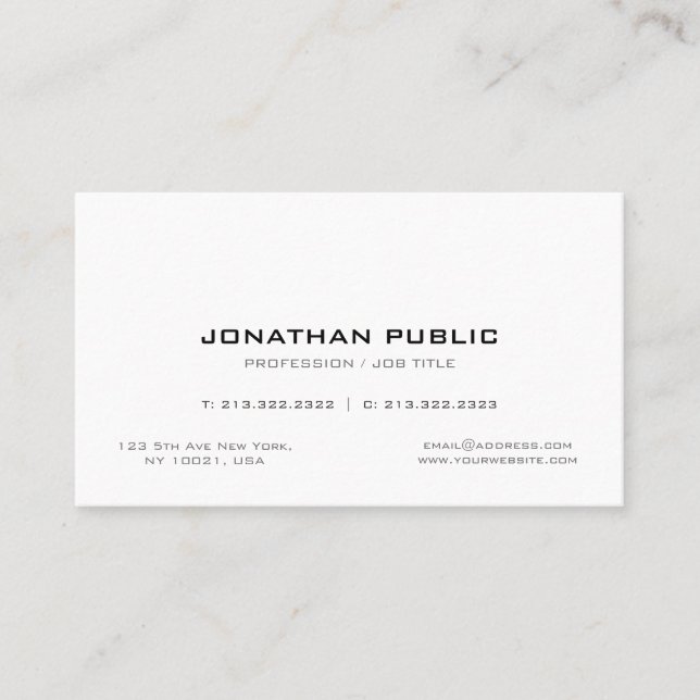 Professional Simple Creative Chic Plain Modern Business Card (Front)