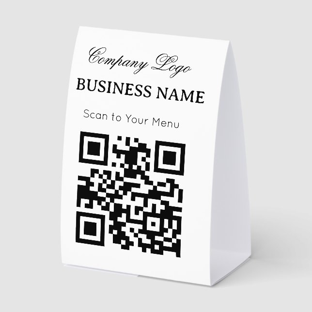 Professional simple custom 4" x 6" paper table tent  (Front)