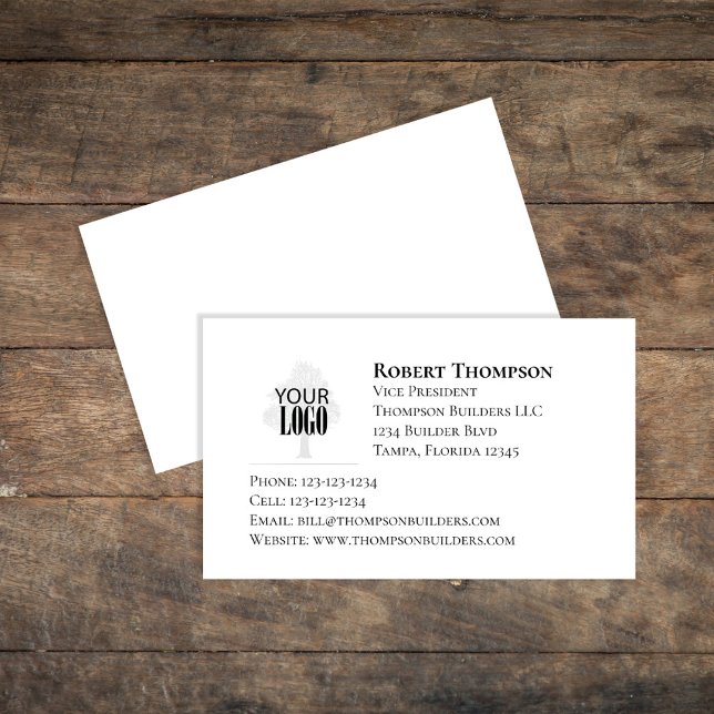 Professional Simple Custom Business Logo Modern Card (Simple add your logo business card)