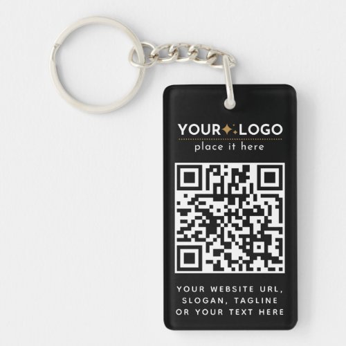 Professional Simple Custom Business Logo QR Code Keychain