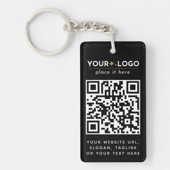 Professional Simple Custom Business Logo QR Code Keychain (Front)
