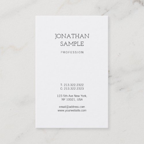 Professional Simple Design Elegant Plain Luxury Business Card