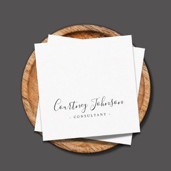 Professional Simple Elegant Black White Consultant Square Business Card by pro_business_card at Zazzle