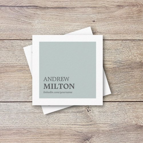 Professional Simple Elegant Blue White Consultant Square Business Card