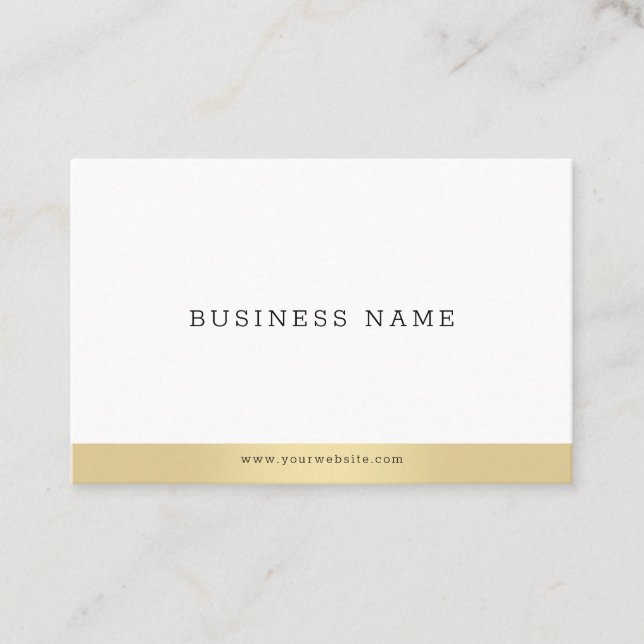Professional Simple Elegant Gold White Modern Cool Business Card (Front)