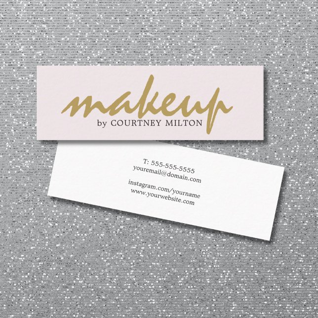 Professional Simple Elegant Makeup Artist Mini Business Card (Creator Uploaded)