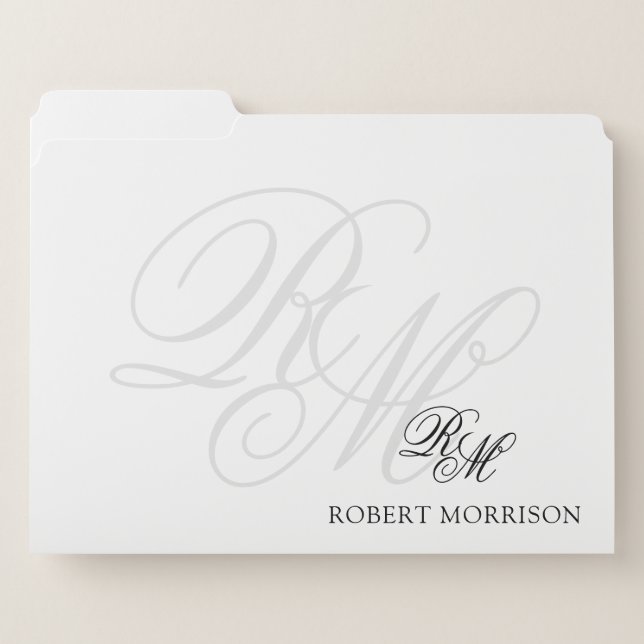 Professional Simple Elegant Minimalist Business File Folder (Front Left)