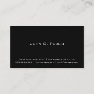 Professional Simple Elegant Plain Black Business Card