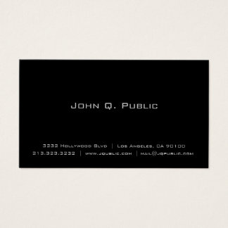 Professional Simple Elegant Plain Black Business Card