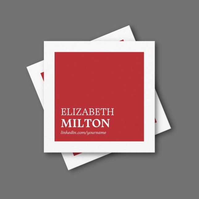 Professional Simple Elegant Red White Consultant Square Business Card (Creator Uploaded)