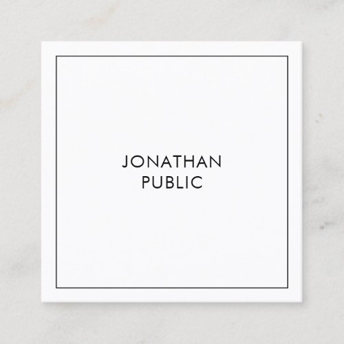 Professional Simple Elegant Template Modern Square Business Card