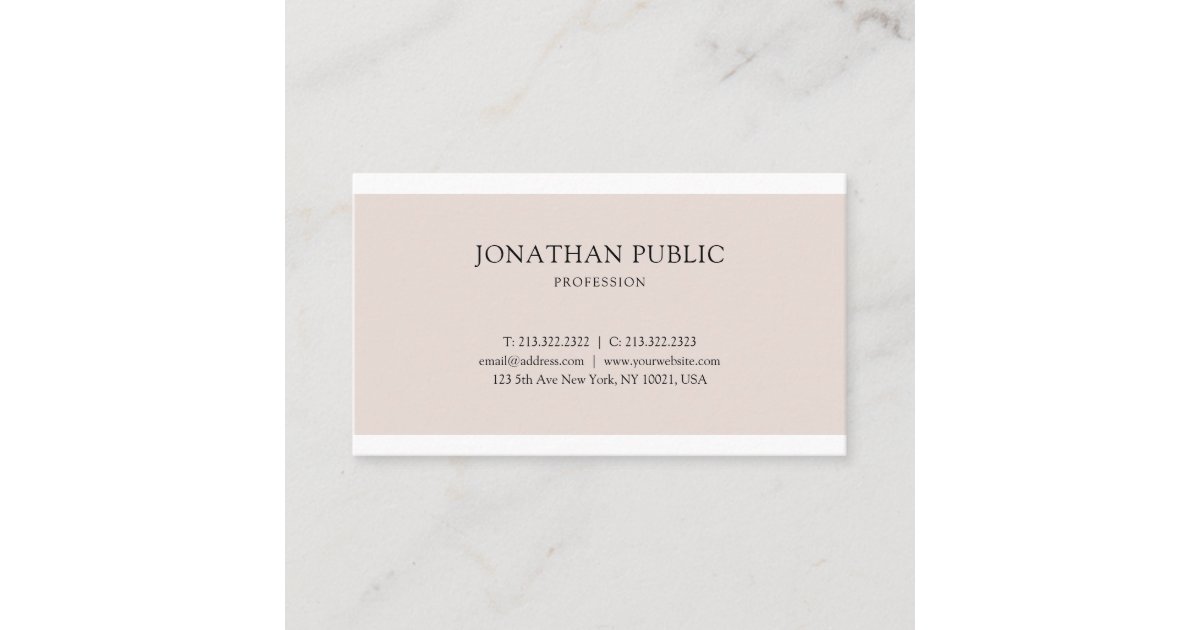 Professional Simple Graphic Design Elegant Plain Business Card | Zazzle