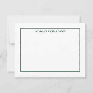 Professional Simple Hunter Green Personalized Note Card
