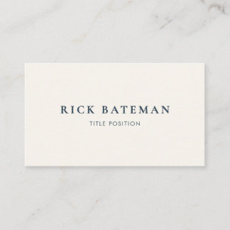 Professional Simple Ivory Blue Business Card