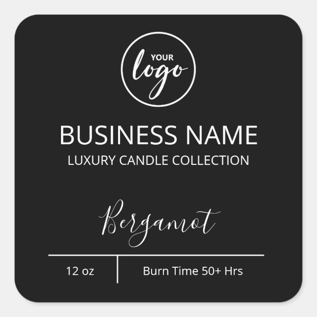 Professional Simple Logo Black Soap Bar Labels (Front)