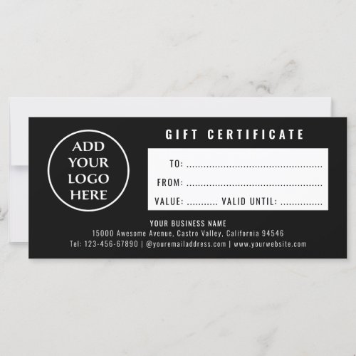 Professional Simple Logo Boutique Gift Certificate