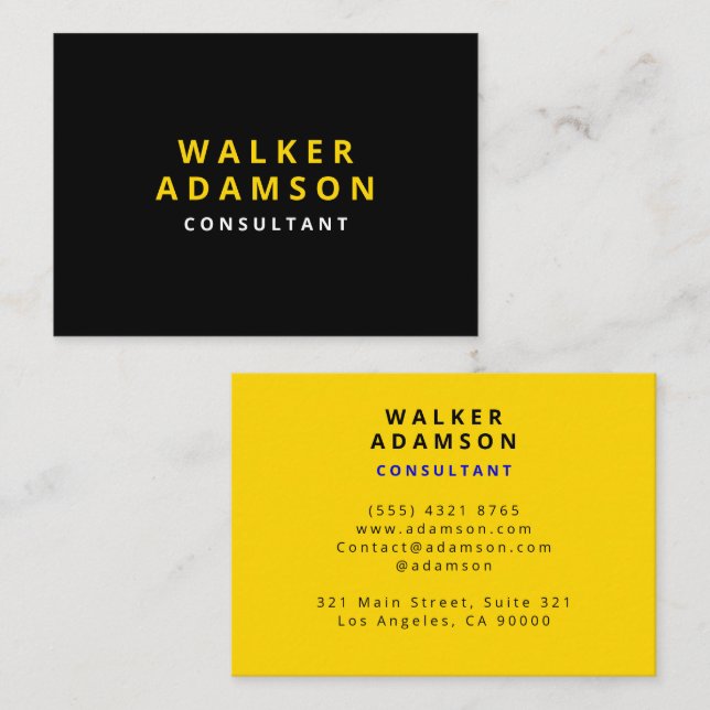 Professional Simple Luxury Gold & Black  Business Card (Front/Back)