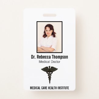 Professional Simple Medical Caduceus Black Photo