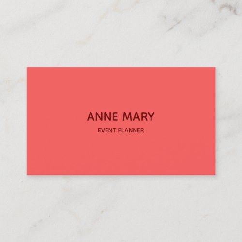 Professional Simple Minimal Orange Burgundy Red Business Card