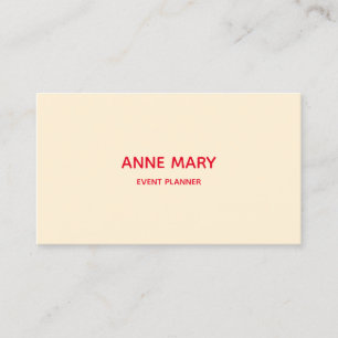 Professional Simple Minimal Orange Ivory Off White Business Card