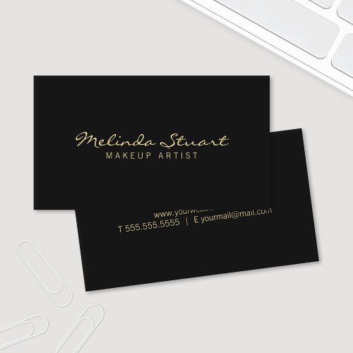 Professional Simple Modern Black and Gold Business Card