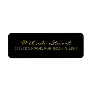 Professional Simple Modern Black and Gold Label