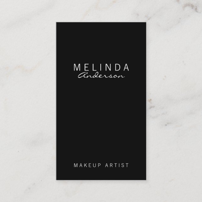 Professional Simple Modern Black and White Business Card (Front)