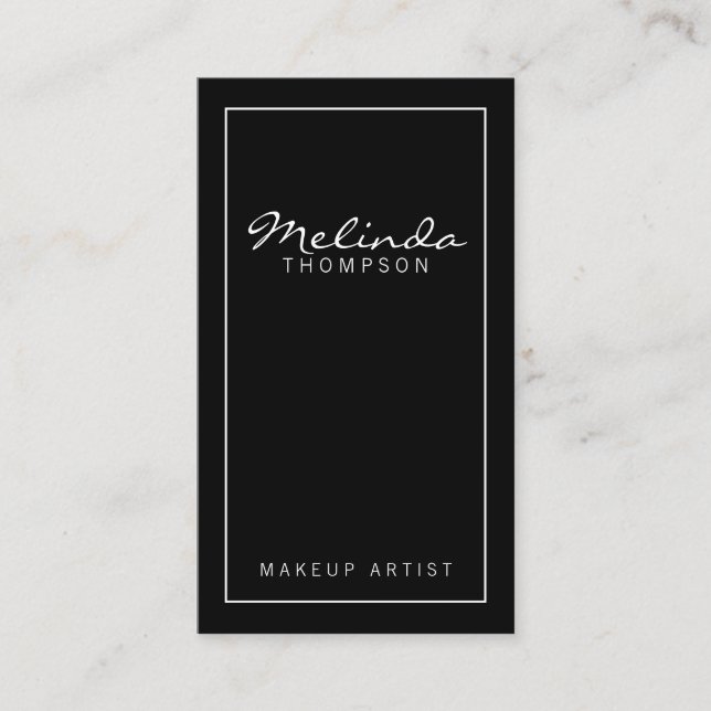 Professional Simple Modern Black and White Business Card (Front)