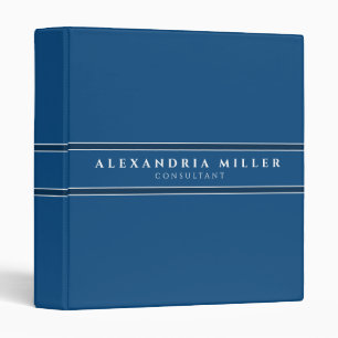 Professional Simple Modern Classic Blue Stripe 3 Ring Binder