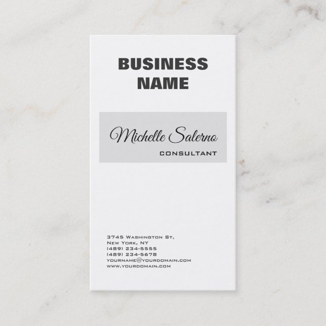 Professional Simple Modern Elegant Handwriting Business Card (Front)