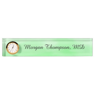 Professional Simple Modern Green Desk Name Plate