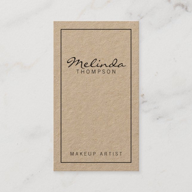 Professional Simple Modern Kraft Paper Business Card (Front)