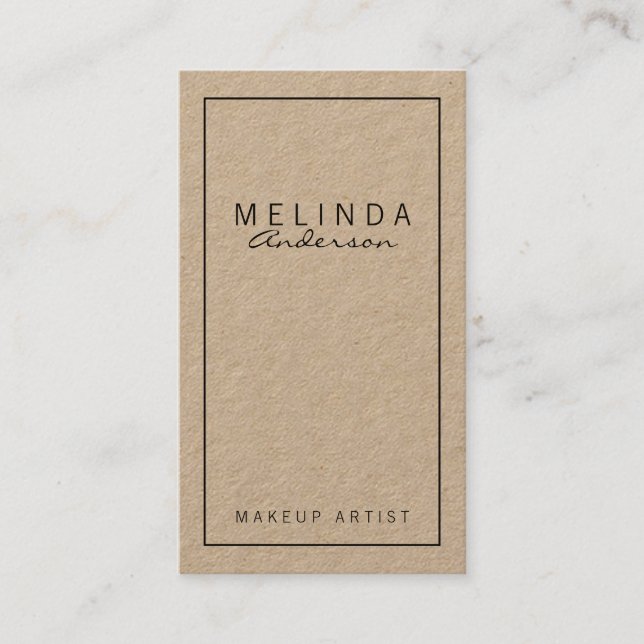 Professional Simple Modern Kraft Paper Business Card (Front)