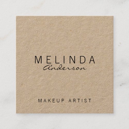 Professional Simple Modern Kraft Paper Square Business Card