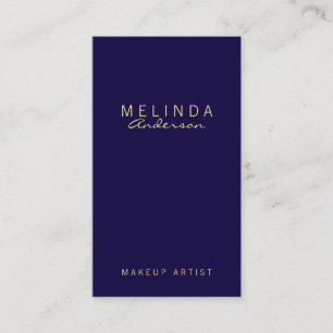 Professional Simple Modern Navy Blue and Gold Business Card