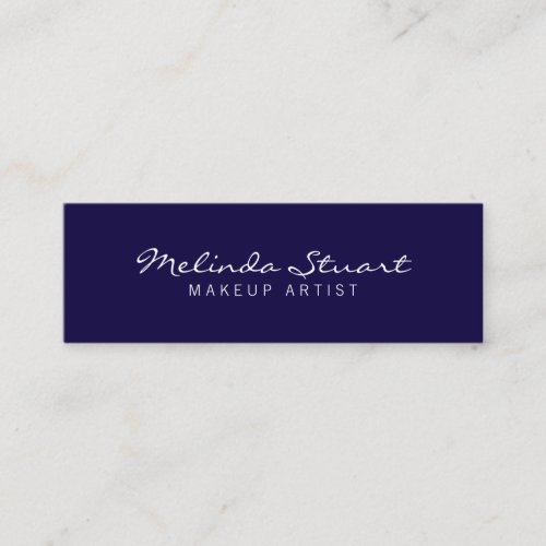 Professional Simple Modern Navy Blue and White Mini Business Card