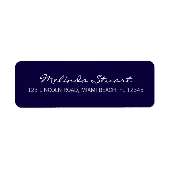 Professional Simple Modern Navy Blue Label (Front)