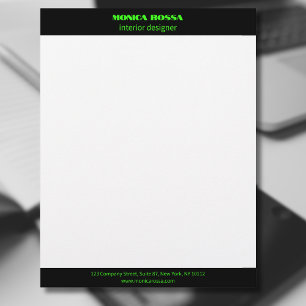 Professional Simple Modern Neon Green Letterhead