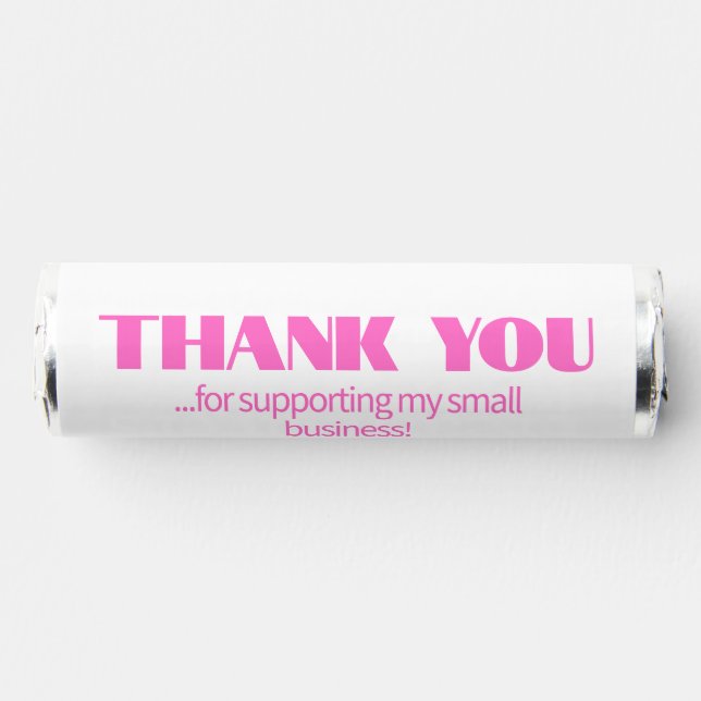 Professional Simple Modern Neon Pink Black Breath Savers® Mints (Front)