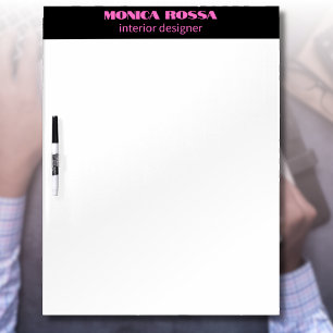Professional Simple Modern Neon Pink Black Dry Erase Board