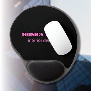 Professional Simple Modern Neon Pink Black Gel Mouse Pad