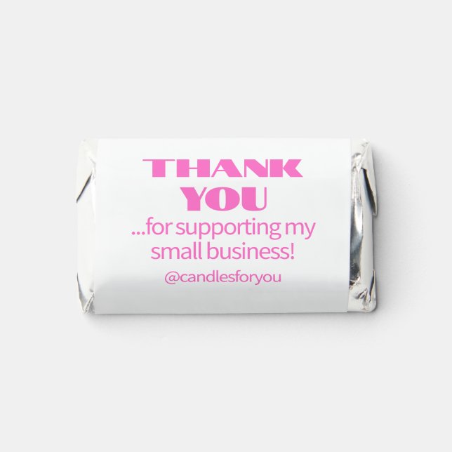 Professional Simple Modern Neon Pink Black Hershey's Miniatures (Front)