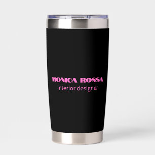 Professional Simple Modern Neon Pink Black Insulated Tumbler