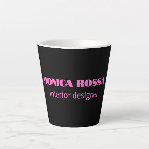 Professional Simple Modern Neon Pink Black Latte Mug