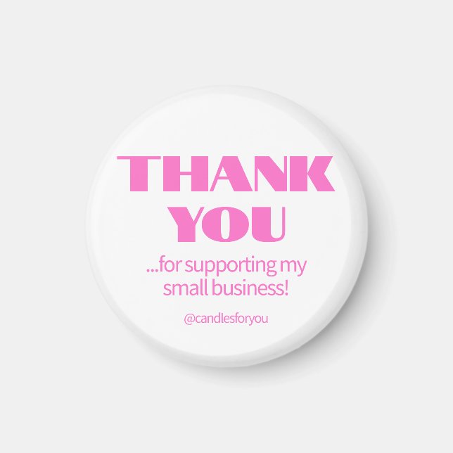 Professional Simple Modern Neon Pink Black Magnet (Front)