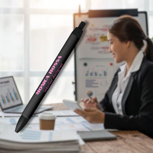 Professional Simple Modern Neon Pink Black Pen