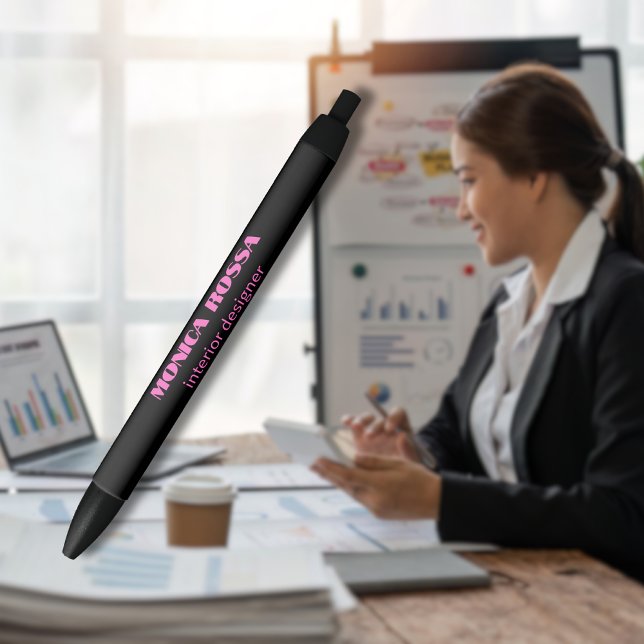 Professional Simple Modern Neon Pink Black Pen (Creator Uploaded)