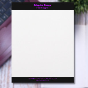 Professional Simple Modern Neon Purple Letterhead