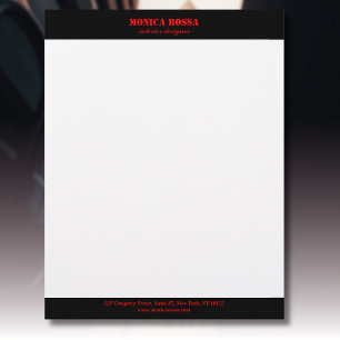 Professional Simple Modern Neon Red Letterhead