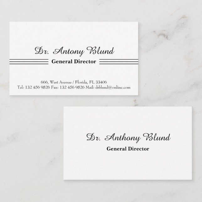 Professional Simple Modern Personalized Business Card (Front/Back)